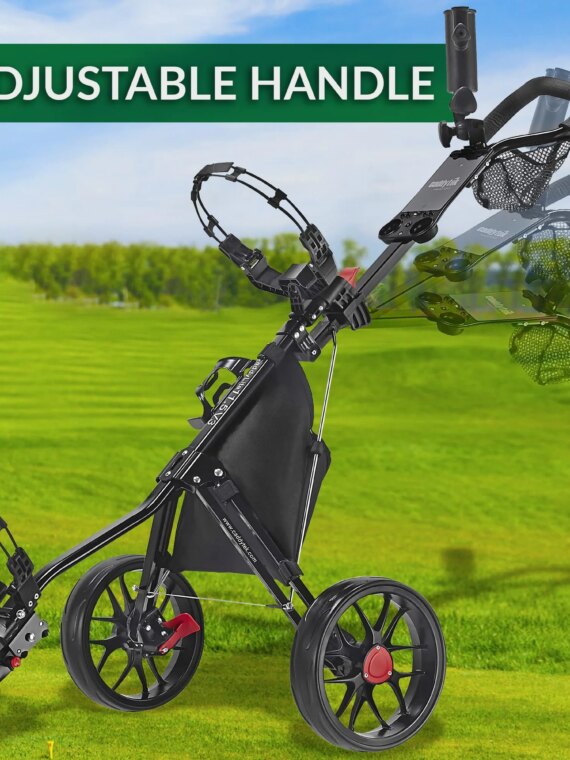 Caddytek CaddyLite 11.5 V3 3-Wheel Golf Push Cart with Storage & Umbrella Holder