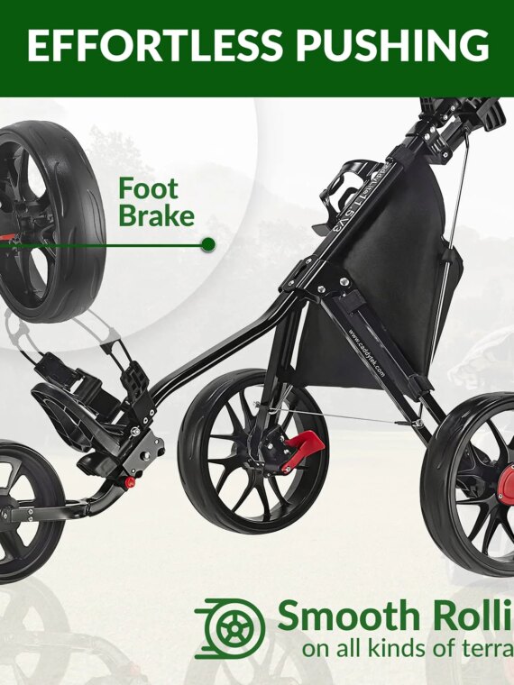 Caddytek CaddyLite 11.5 V3 3-Wheel Golf Push Cart with Storage & Umbrella Holder