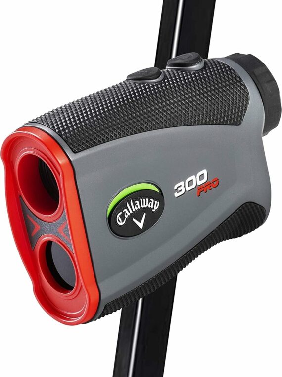 Callaway 300 Pro Golf Laser Rangefinder, Slope Measurement, 6x Magnification, Pin-Locking, Water Resistant