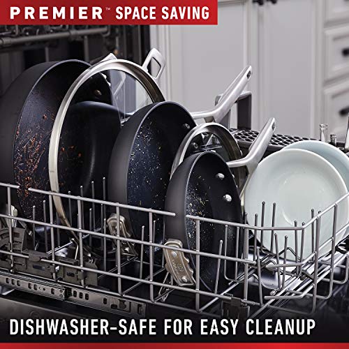 Calphalon Premier Space-Saving 15-Piece Nonstick Cookware Set, Black, Hard-Anodized, Metal Utensil Safe