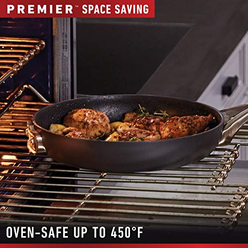 Calphalon Premier Space-Saving 15-Piece Nonstick Cookware Set, Black, Hard-Anodized, Metal Utensil Safe