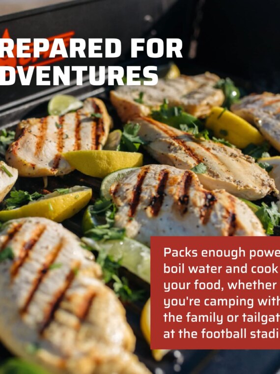 Camp Chef Explorer 2 Burner Camping Stove - 30,000 BTU, Portable with Detachable Legs, Windshield, Accessory Compatible