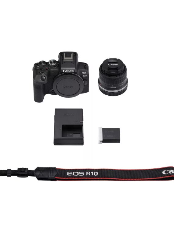 Canon EOS R10 Mirrorless Camera with 18-45mm Lens, 24.2MP, 4K Video, Dual Pixel AF, Black