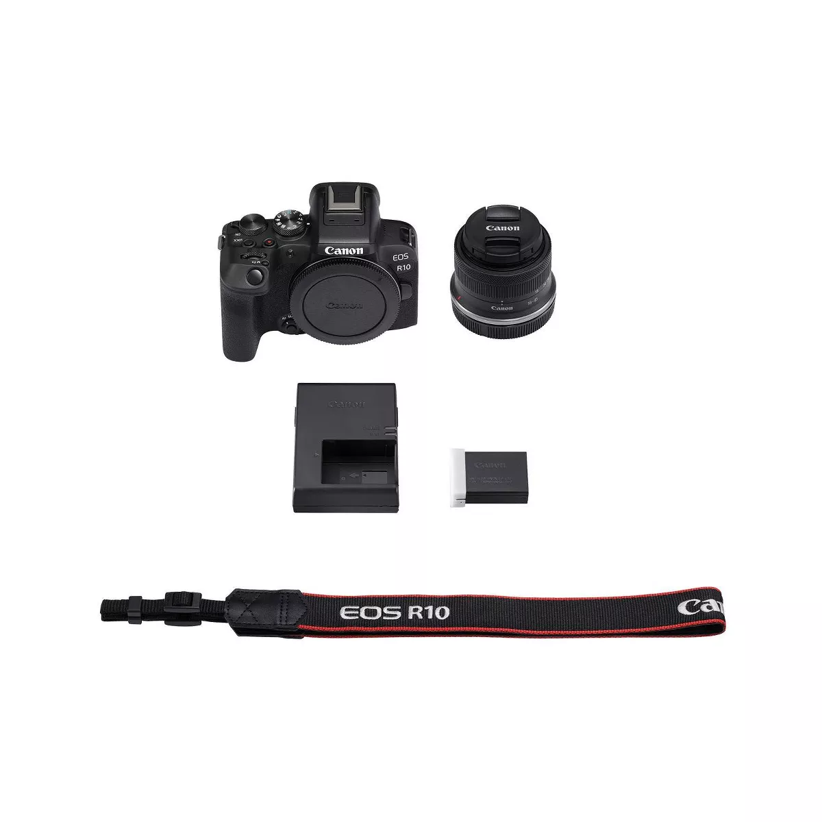 Canon EOS R10 Mirrorless Camera with 18-45mm Lens, 24.2MP, 4K Video, Dual Pixel AF, Black