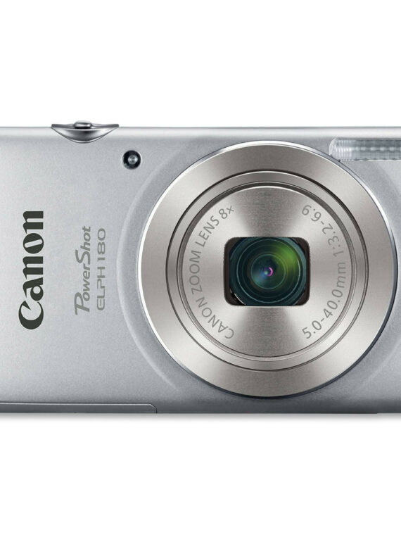 Canon PowerShot ELPH 180 20MP Compact Camera, 8x Zoom, 720p HD, Silver