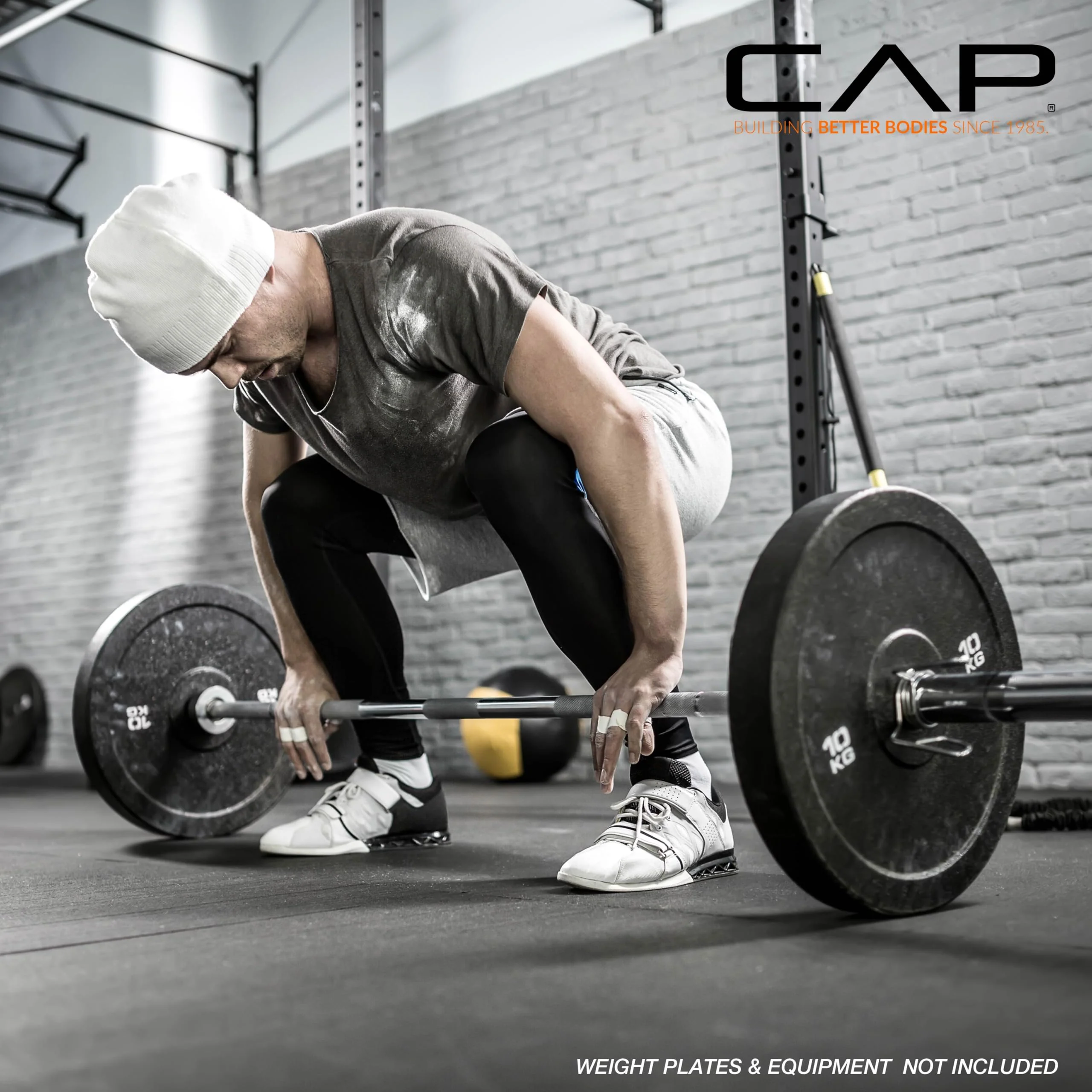 CAP Barbell Olympic Bar - Durable Steel, Chrome Finish, 2-Inch Plates, 2185mm Length, Home Gym Fitness