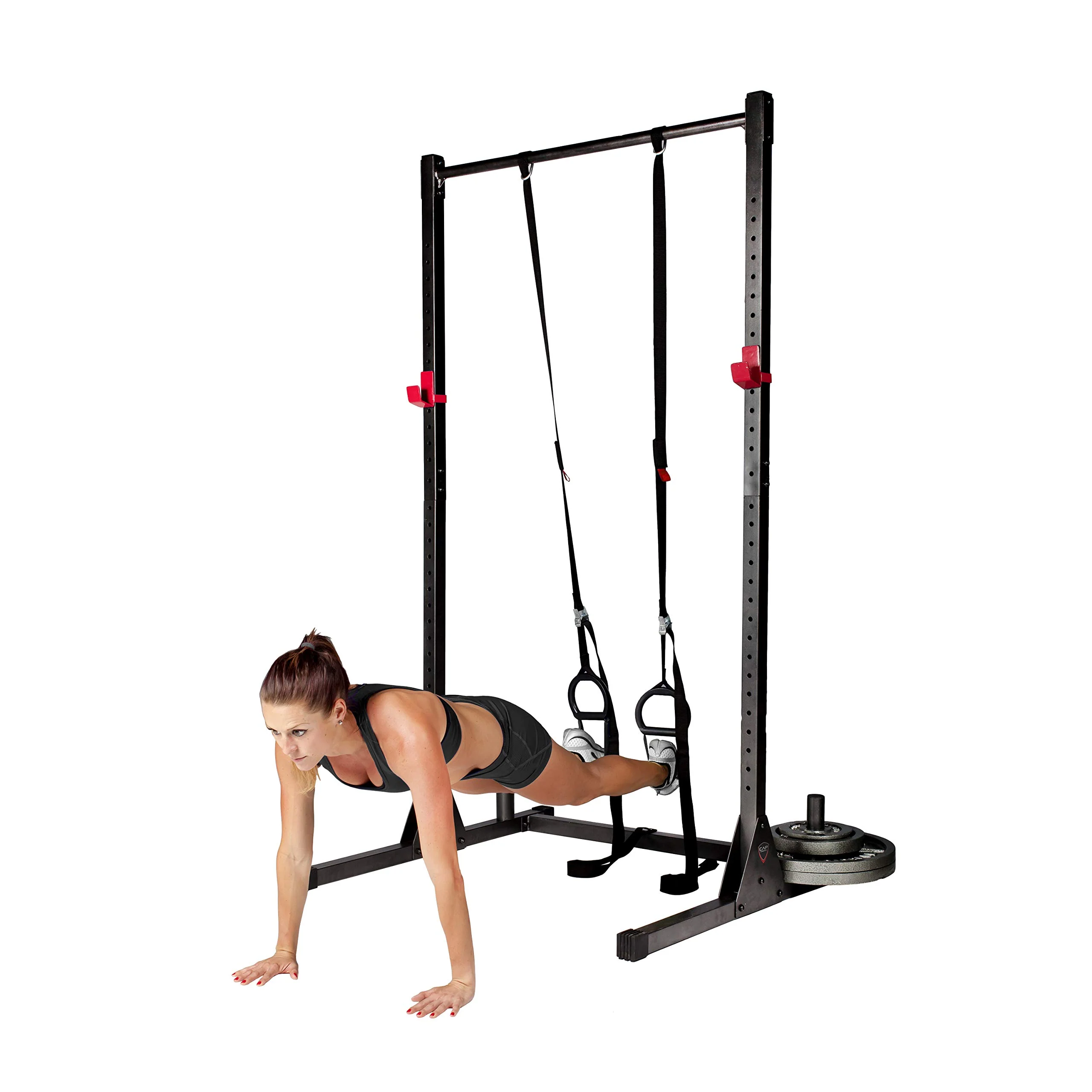 CAP Barbell Power Rack with Attachments, 500 lbs Capacity, 11/12-Gauge Steel, 46"x50"x85"