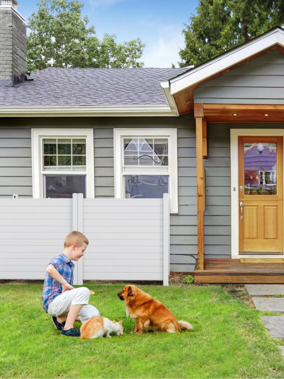 Caprihom Vinyl Privacy Fence 50"x50" for AC Units & Trash Cans, Weather-Resistant, Easy Install