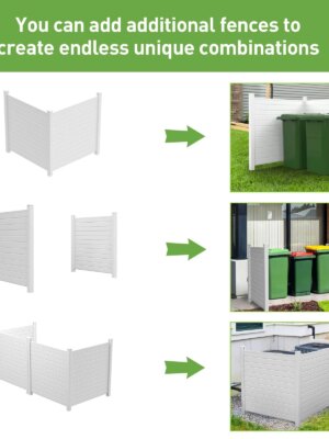 Caprihom Vinyl Privacy Fence 50″x50″ for AC Units & Trash Cans, Weather-Resistant, Easy Install