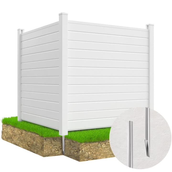 Caprihom Vinyl Privacy Fence 50"x50" for AC Units & Trash Cans, Weather-Resistant, Easy Install