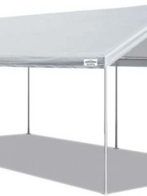 Caravan Canopy Domain Basic 10x20 ft White Carport Shelter, Steel Frame, Water Resistant, Multi-Use