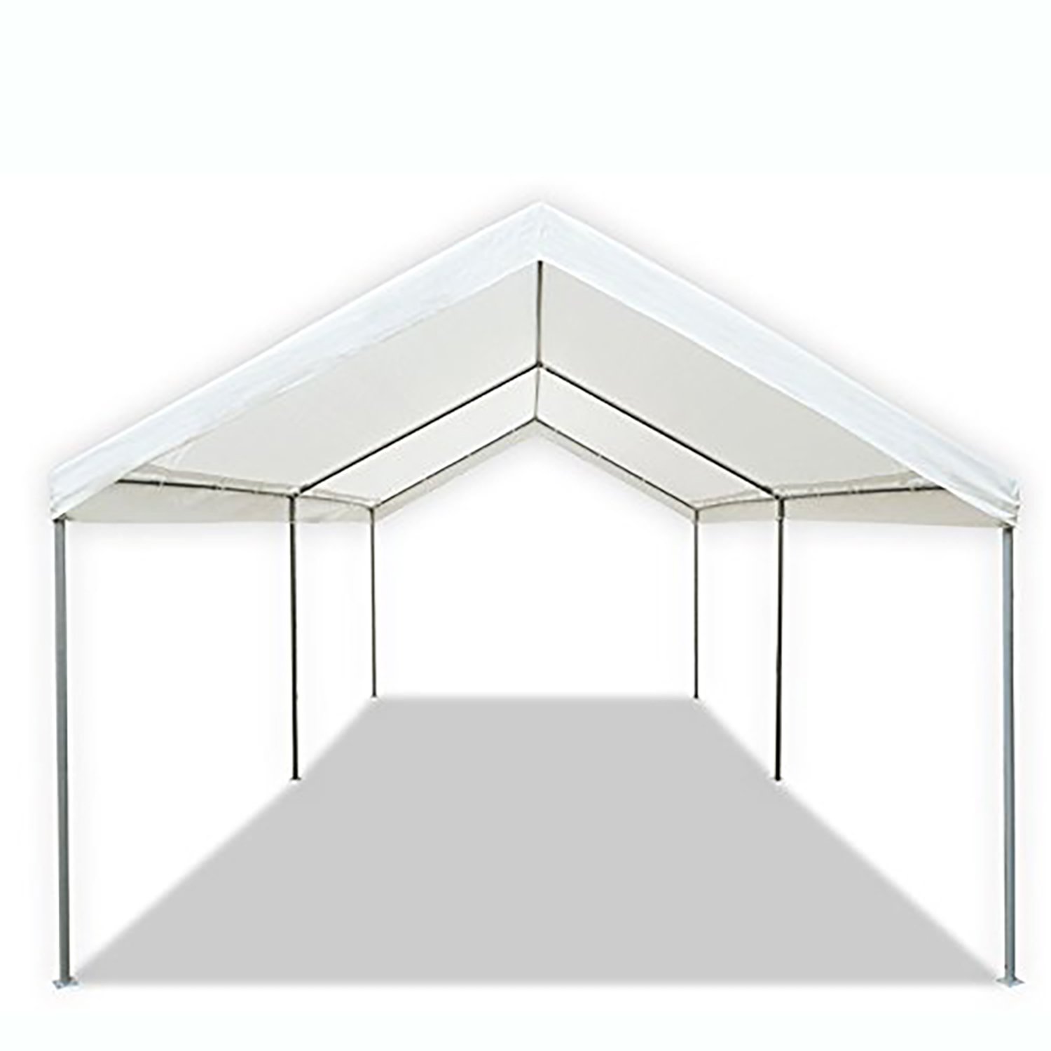 Caravan Canopy Domain Basic 10x20 ft White Carport Shelter, Steel Frame, Water Resistant, Multi-Use