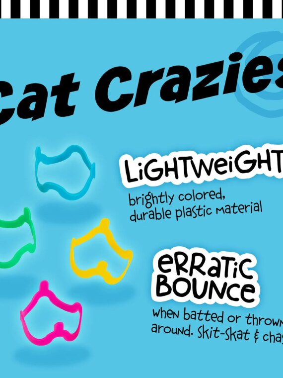 Cat Crazies Interactive Cat Toys Multi-Pack - Durable, Lightweight, Vibrant Design for Engaging Play