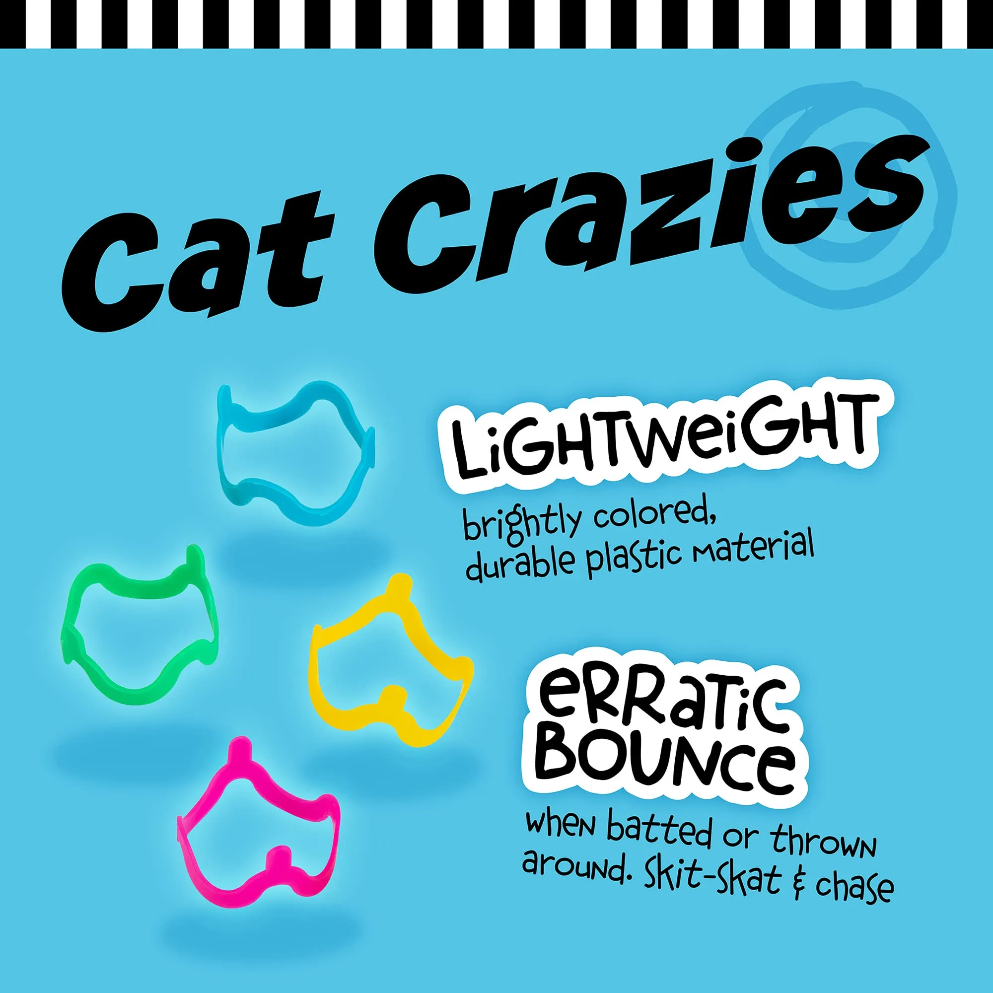 Cat Crazies Interactive Cat Toys Multi-Pack - Durable, Lightweight, Vibrant Design for Engaging Play