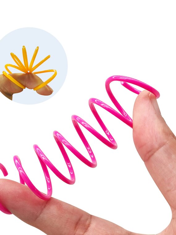 Catify 30-Pack Durable Flexible Plastic Cat Spring Toys - Vibrant Colors, Safe Non-Toxic Play for Cats & Kittens