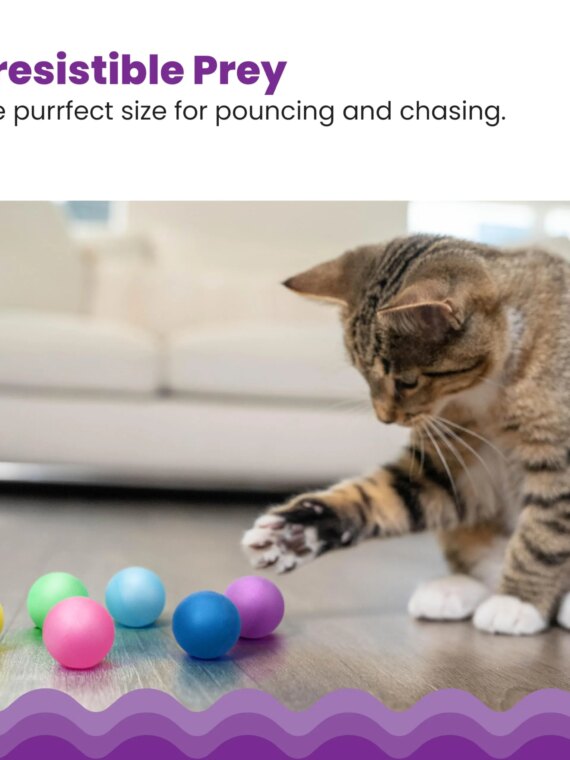 Catstages Replacement Balls for Cat Track Toy - 1.6" Lightweight Ping-Pong Style, Compatible with Tower Of Tracks & More