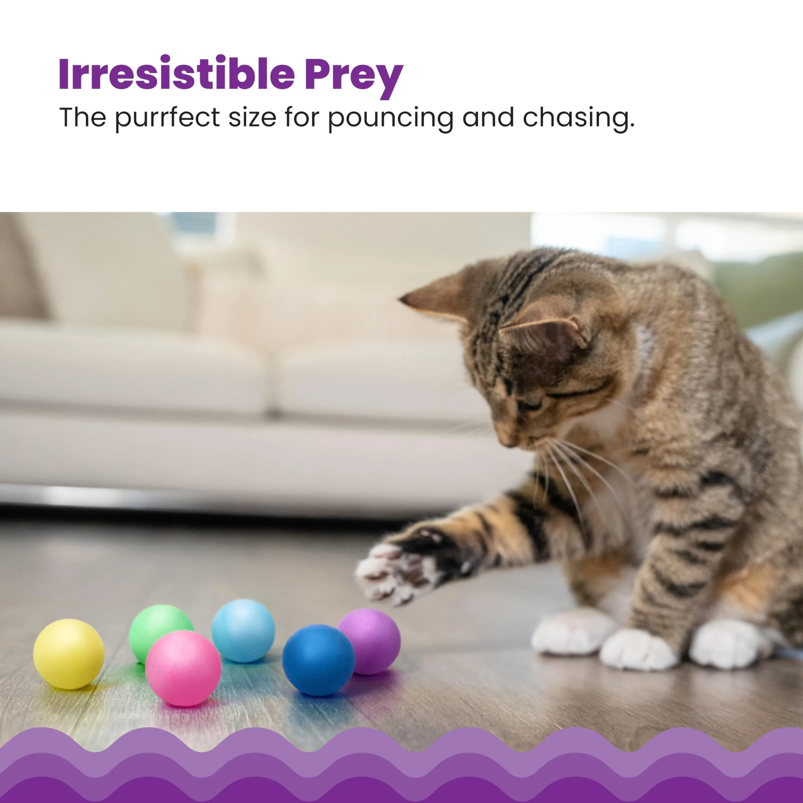 Catstages Replacement Balls for Cat Track Toy - 1.6" Lightweight Ping-Pong Style, Compatible with Tower Of Tracks & More