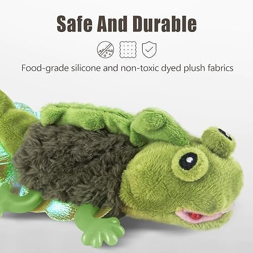 ChirpyPets Touch Activated Flapping Lizard Toy with Catnip for Indoor Cats, USB Rechargeable