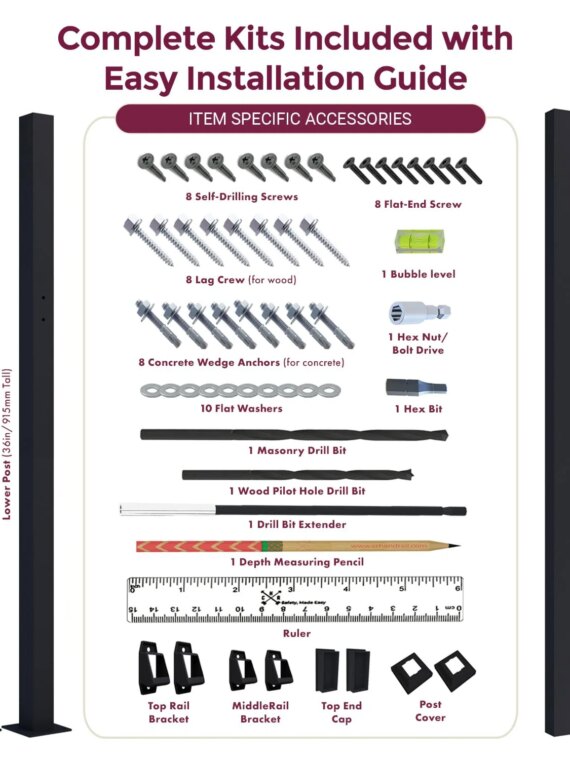 CHR Fence & Rail Sturdy Outdoor Handrails for Steps - Easy Install, IBC Compliant, 365-Day Exchange