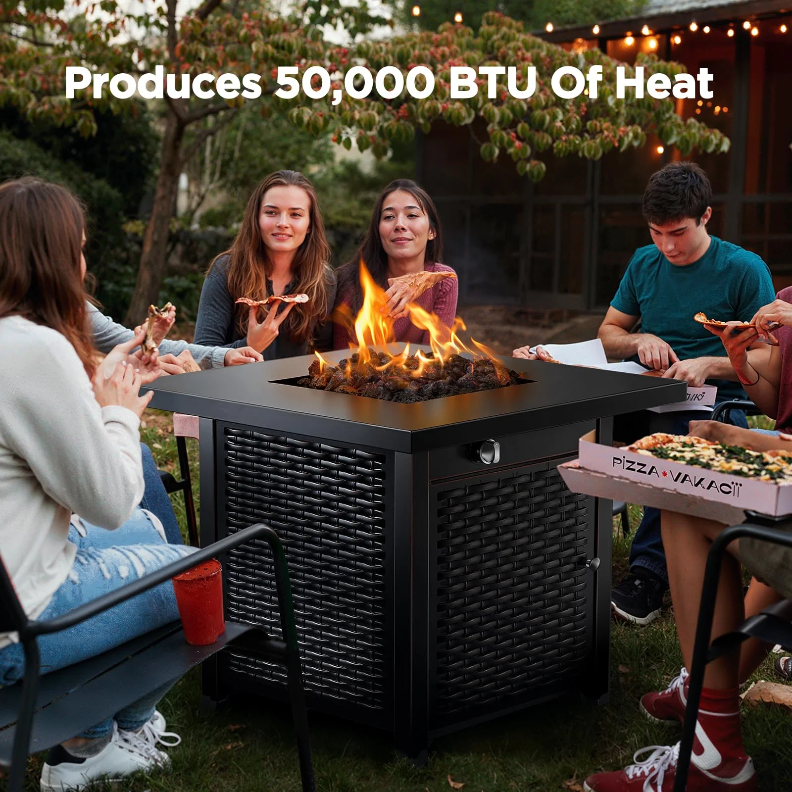 Ciays 28" Propane Fire Pit Table, 50,000 BTU, CSA-Listed, Outdoor Patio Heater with Lava Rocks