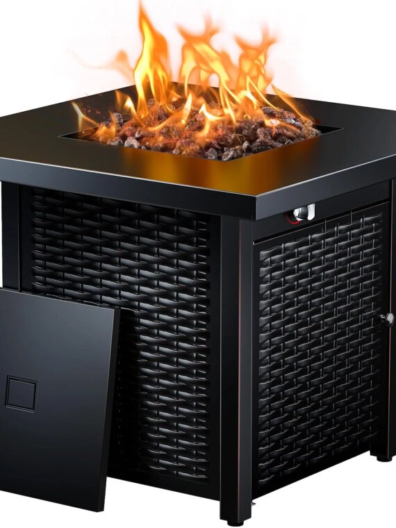 Ciays 28" Propane Fire Pit Table, 50,000 BTU, CSA-Listed, Outdoor Patio Heater with Lava Rocks