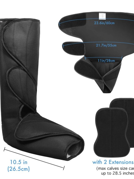 CINCOM Air Compression Leg Massager for Circulation & Pain Relief - Adjustable, Portable, Calf & Foot Massage Device