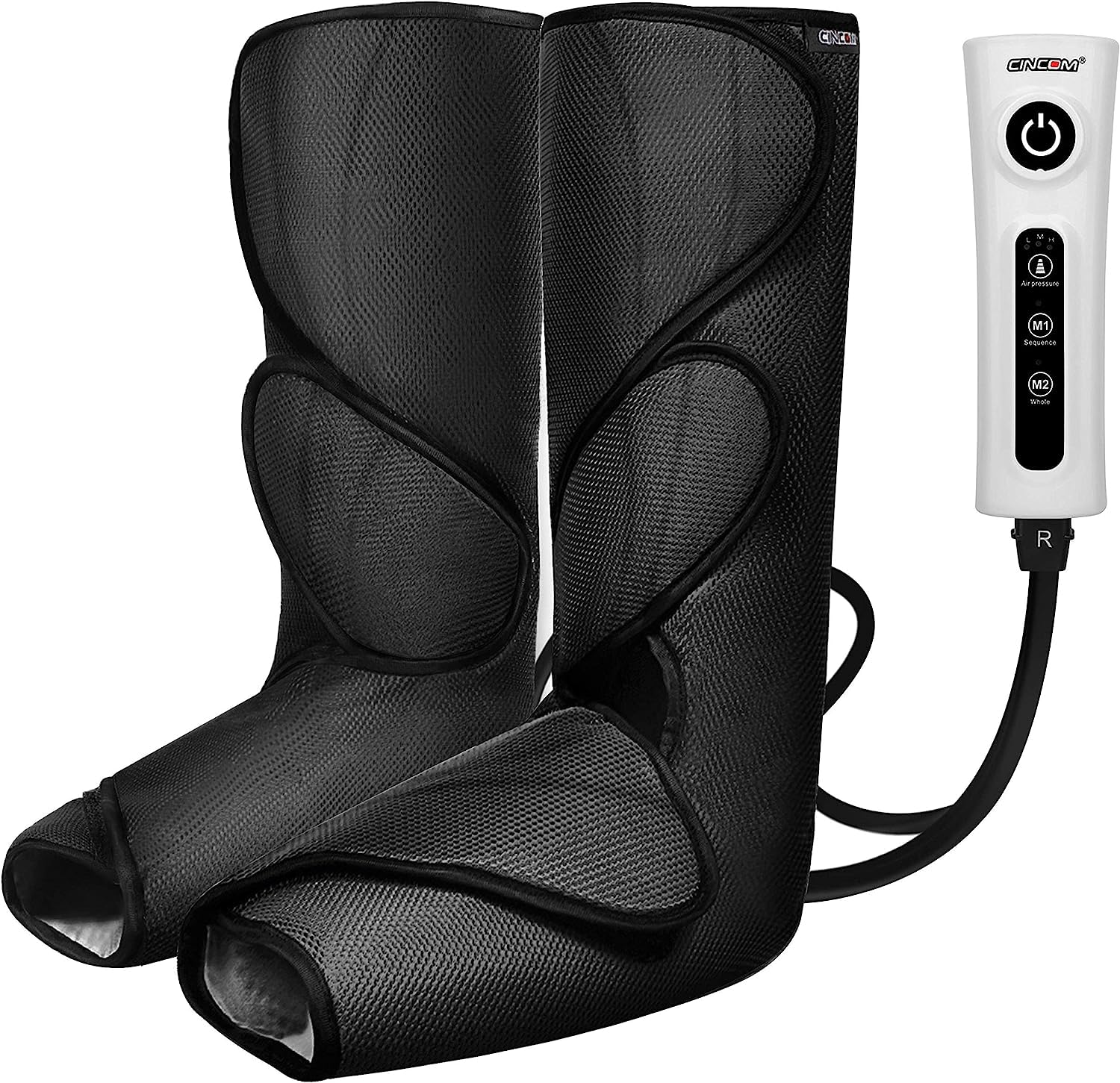 CINCOM Air Compression Leg Massager for Circulation & Pain Relief, Adjustable Fit, Portable Design