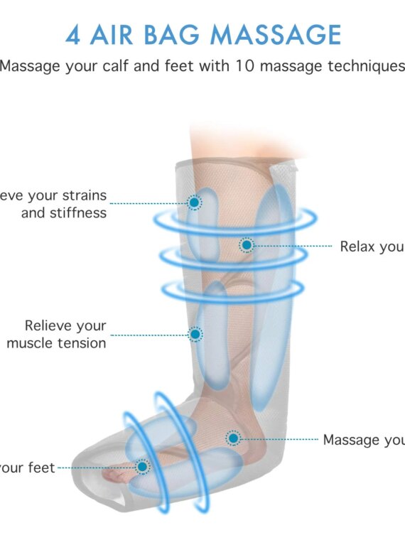 CINCOM Air Compression Leg Massager for Circulation & Pain Relief, Adjustable Fit, Portable Design