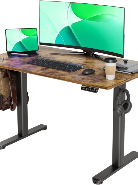Claiks Electric Adjustable Height Standing Desk 48x24 Inches - Ergonomic Home Office Furniture