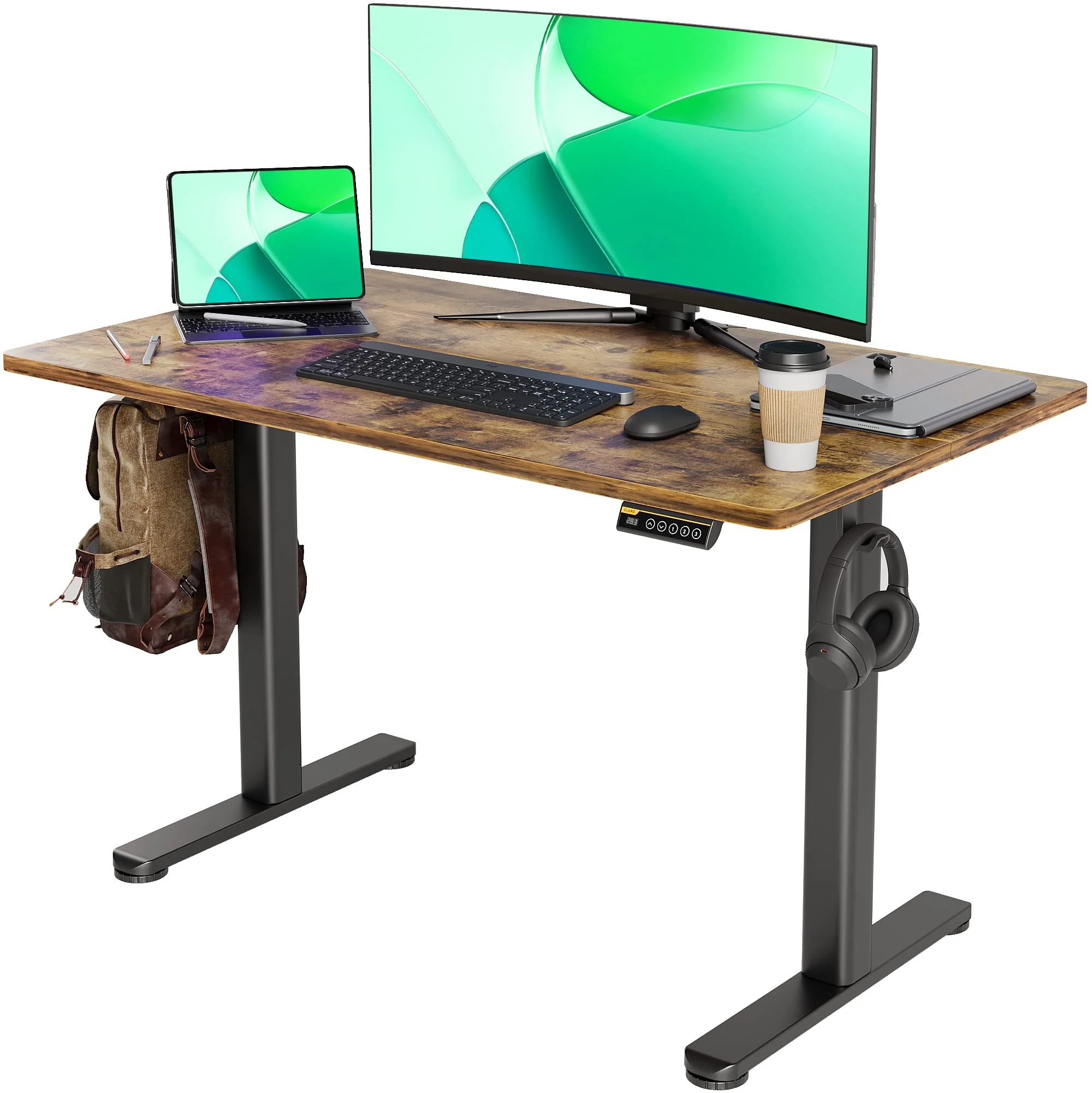 Claiks Electric Adjustable Height Standing Desk 48x24 Inches - Ergonomic Home Office Furniture
