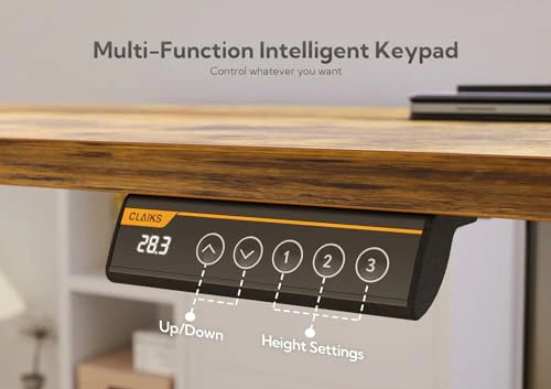 Claiks Electric Adjustable Height Standing Desk 48×24 Inches – Ergonomic Home Office Furniture