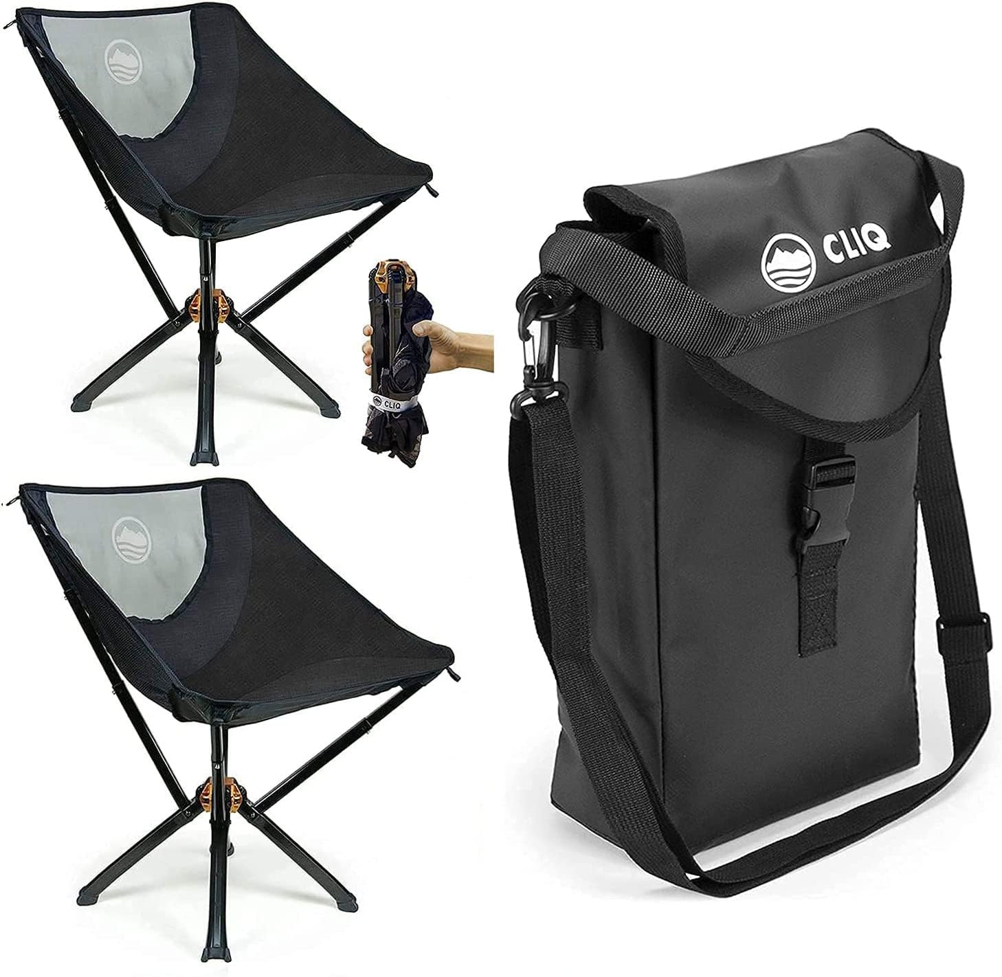 CLIQ Portable Lightweight Folding Camping Chair - Compact, Durable, Quick Setup, Supports 300 lbs