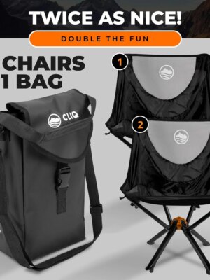 CLIQ Portable Lightweight Folding Camping Chair – Compact, Durable, Quick Setup, Supports 300 lbs