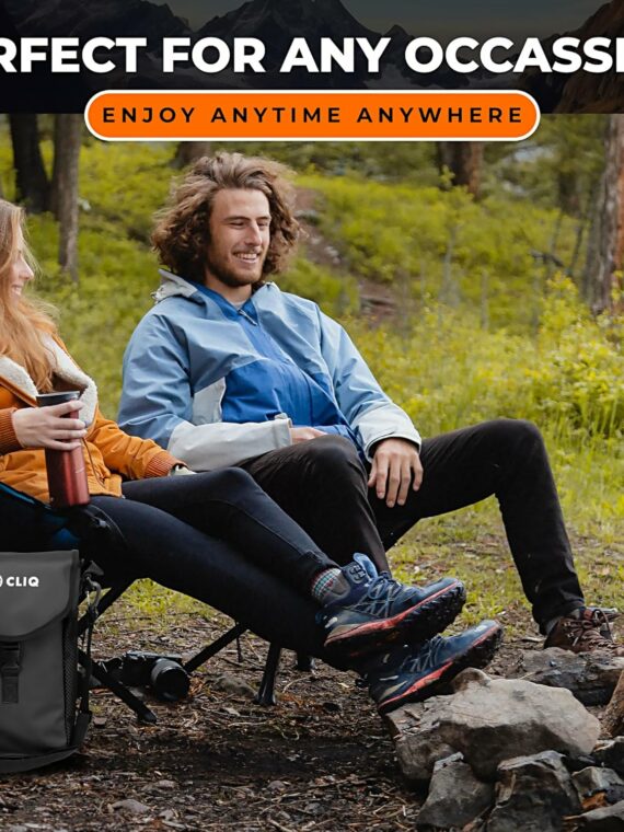 CLIQ Portable Lightweight Folding Camping Chair - Compact, Durable, Quick Setup, Supports 300 lbs