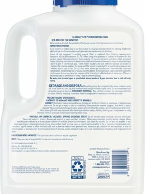 Clorox Pool&Spa Bromine Tablets 5LB – Low-Odor Sanitizer for Spas, Restores Clarity, Slow-Dissolving