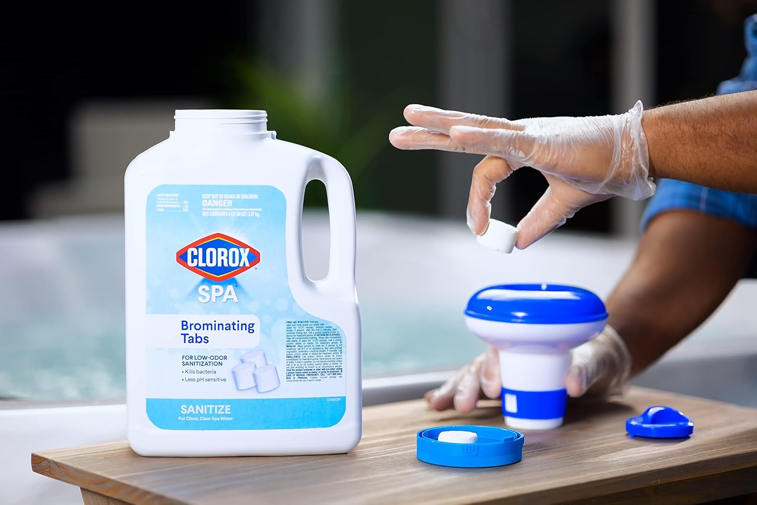 Clorox Pool&Spa Bromine Tablets 5LB - Low-Odor Sanitizer for Spas, Restores Clarity, Slow-Dissolving