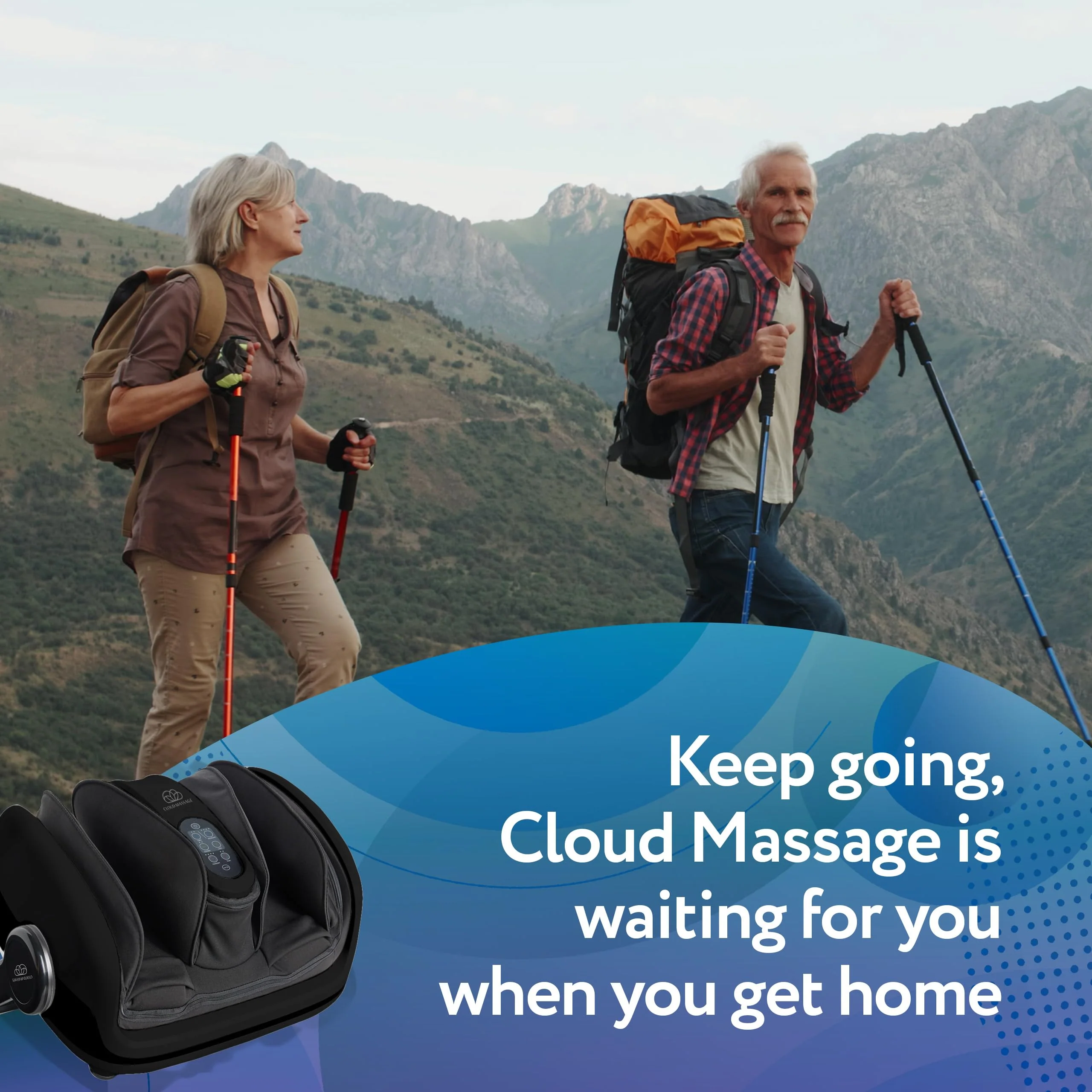 Cloud Massage Shiatsu Foot Massager with Heat, Adjustable Intensity, 5 Modes, Ideal Gift