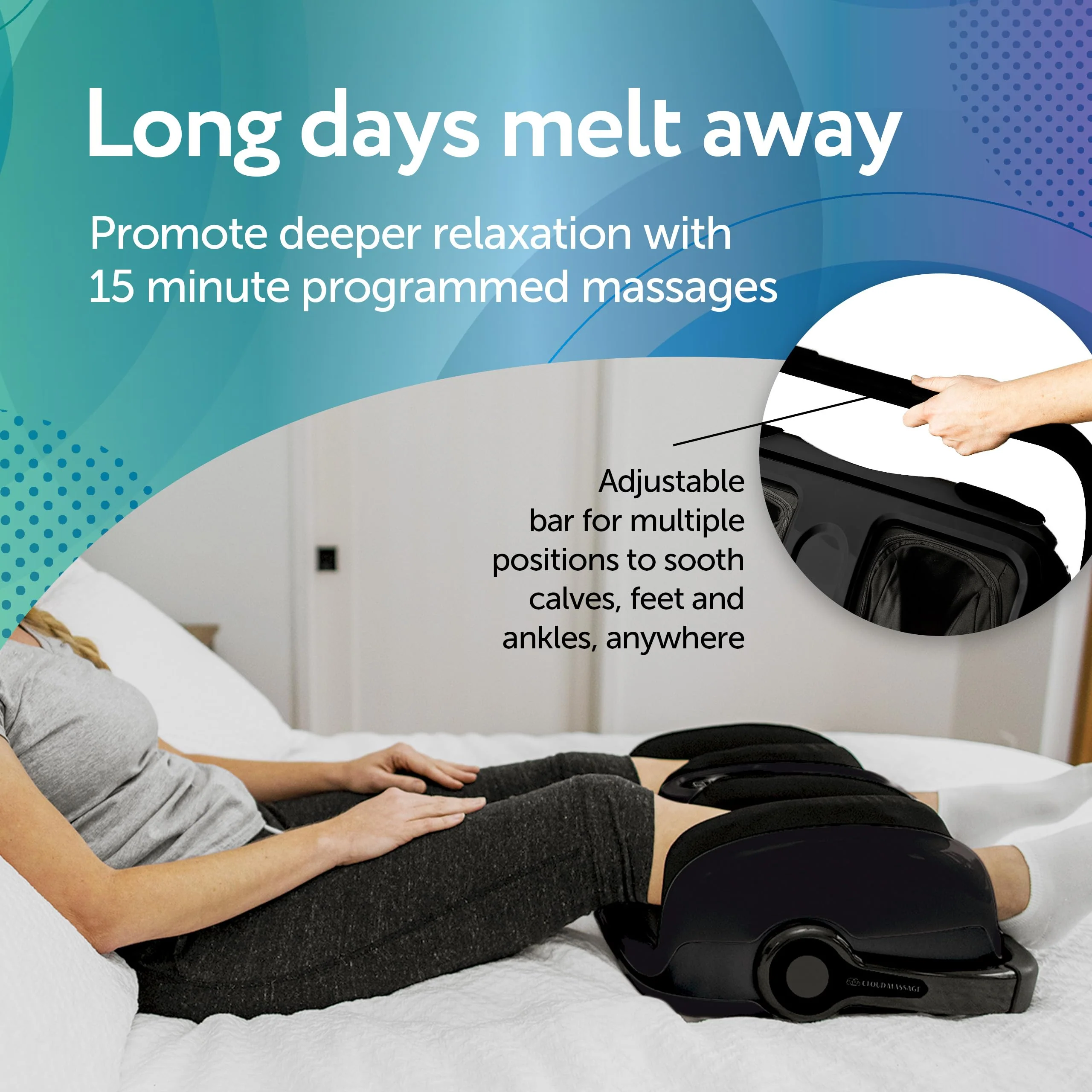 Cloud Massage Shiatsu Foot Massager with Heat, Adjustable Intensity, 5 Modes, Ideal Gift