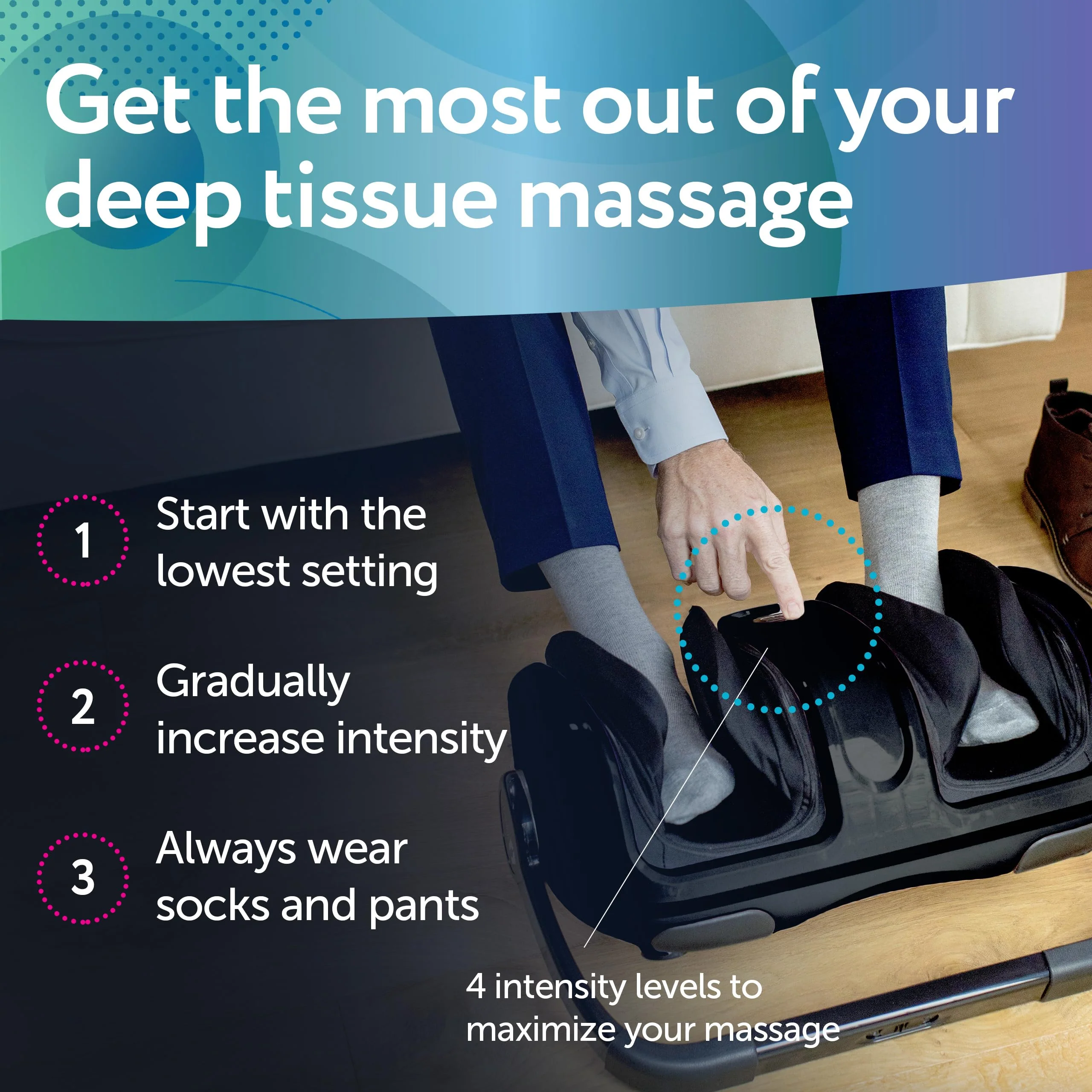 Cloud Massage Shiatsu Foot Massager with Heat, Adjustable Intensity, 5 Modes, Ideal Gift