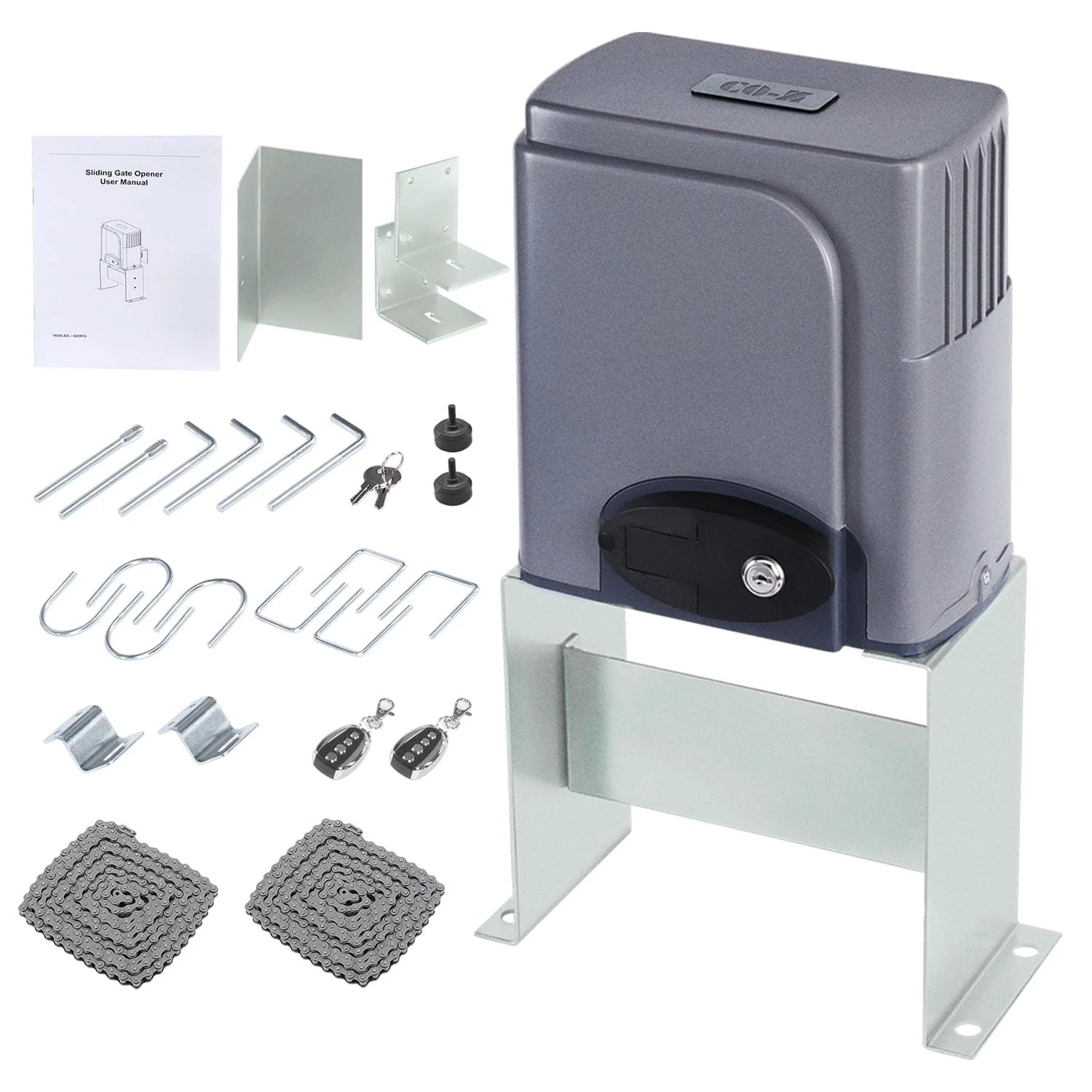 CO-Z 1400lb Sliding Gate Opener, 280W Motor, Remote Access, Durable Steel, Easy Install