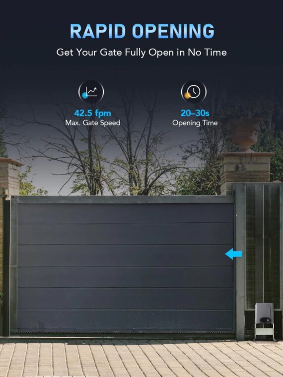 CO-Z 1400lb Sliding Gate Opener, 280W Motor, Remote Access, Durable Steel, Easy Install