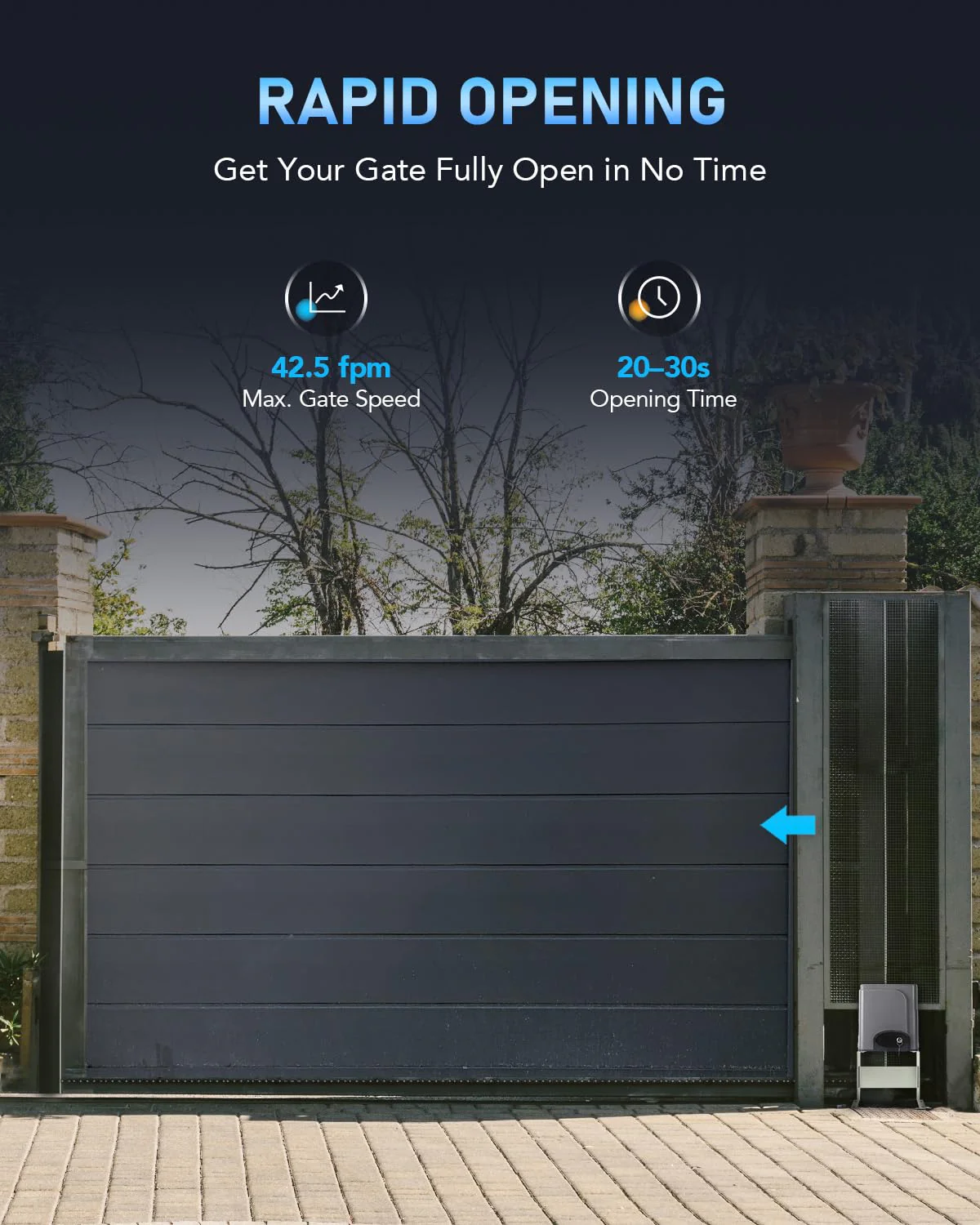 CO-Z 1400lb Sliding Gate Opener, 280W Motor, Remote Access, Durable Steel, Easy Install