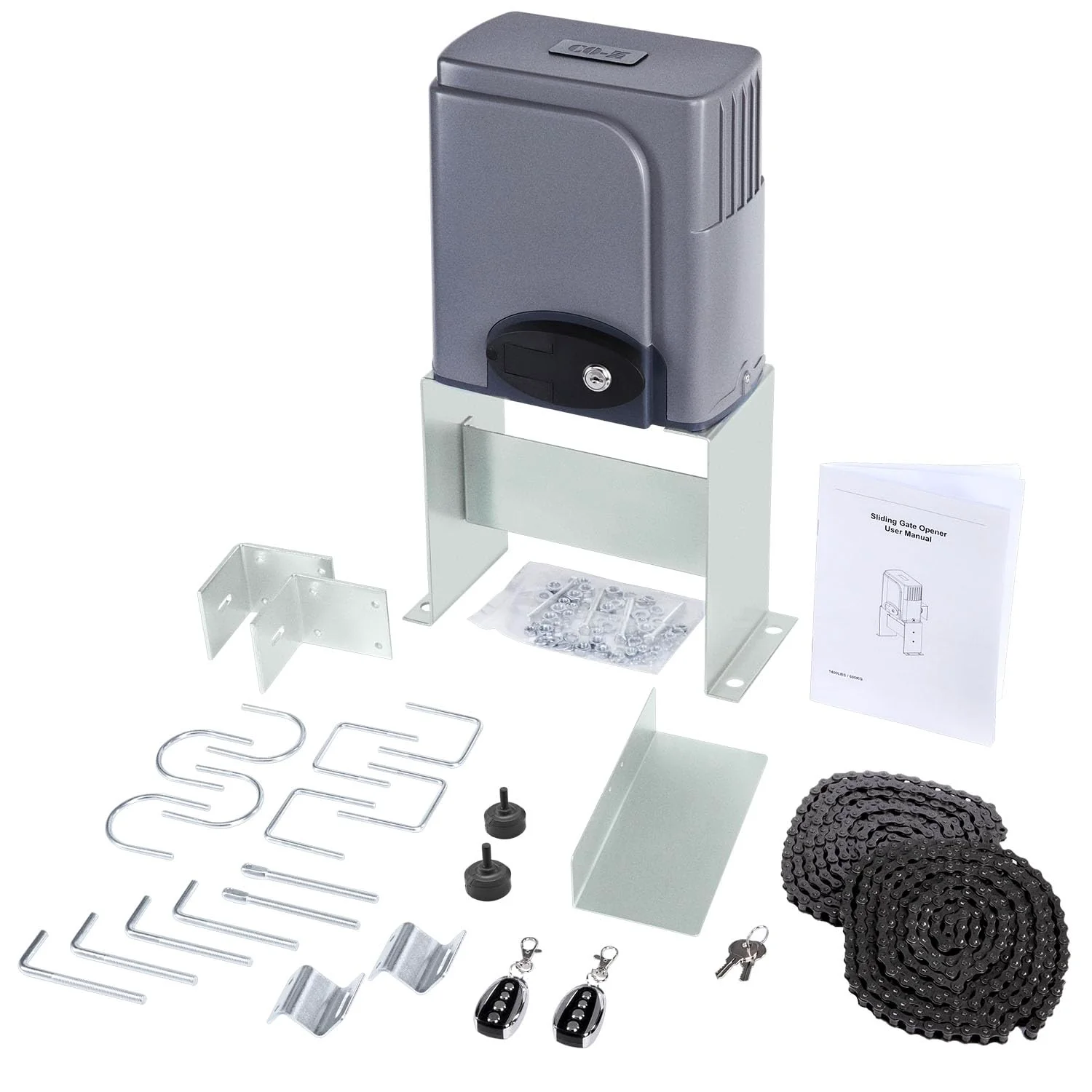CO-Z 1400lb Sliding Gate Opener, 280W Motor, Remote Access, Durable Steel, Easy Install
