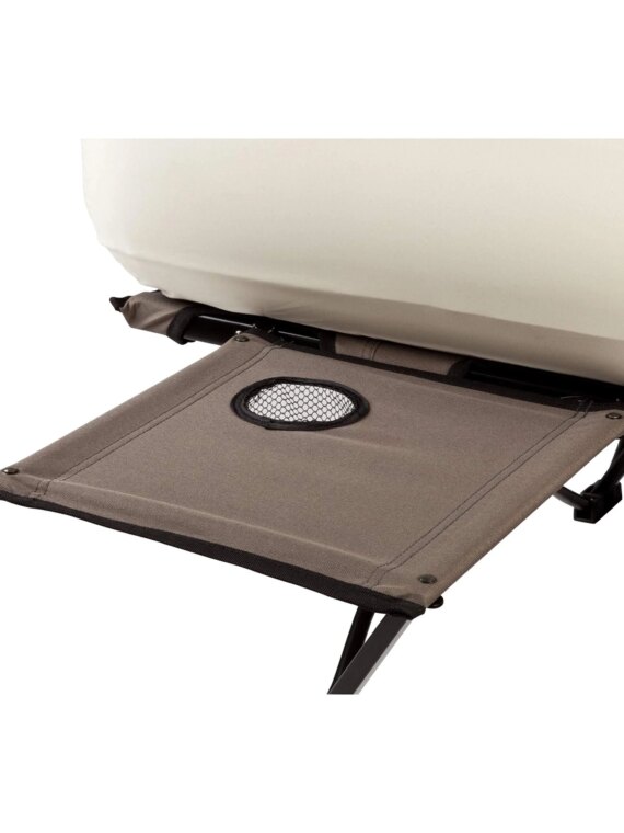 Coleman Queen Camping Cot with Air Mattress & Battery Pump - Portable Folding Bed with Side Table
