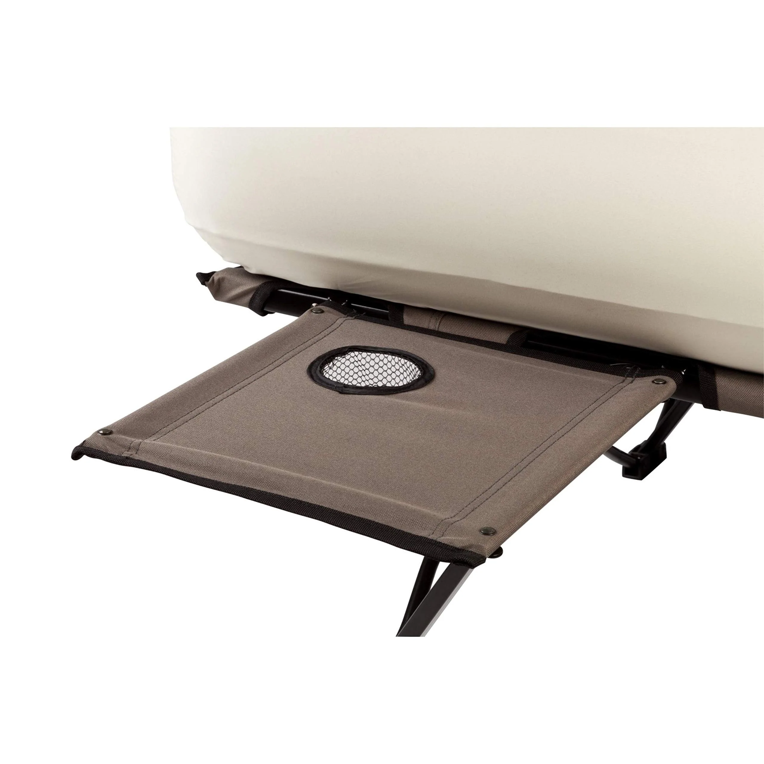 Coleman Queen Camping Cot with Air Mattress & Battery Pump - Portable Folding Bed with Side Table