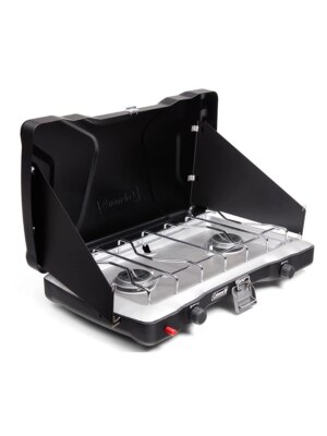 Coleman Triton+ Portable 2-Burner Propane Camping Stove with Wind Guards & Instastart Ignition