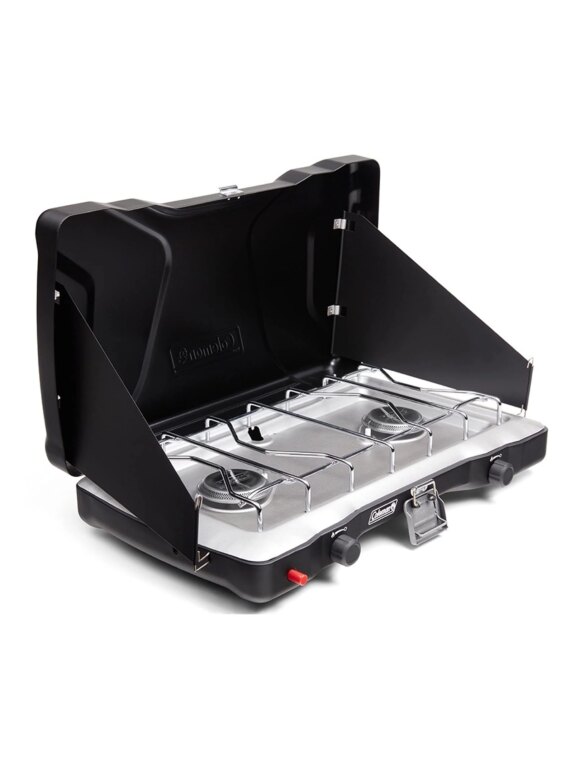 Coleman Triton+ Portable 2-Burner Propane Camping Stove with Wind Guards & Instastart Ignition