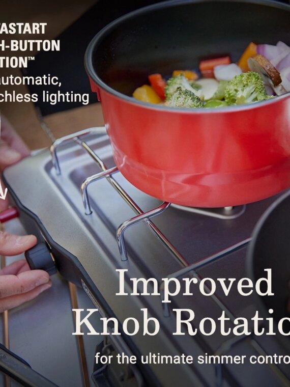 Coleman Triton+ Portable 2-Burner Propane Camping Stove with Wind Guards & Instastart Ignition