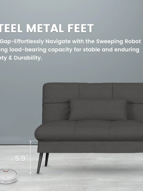 COMHOMA Convertible Futon Sofa Bed, Adjustable Backrest, Supportive Legs, Modern Design