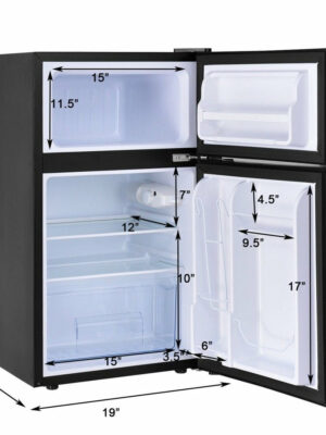 Costway 3.2 Cu. Ft. Compact Refrigerator with Internal Freezer, Dual Doors, Adjustable Shelf, White